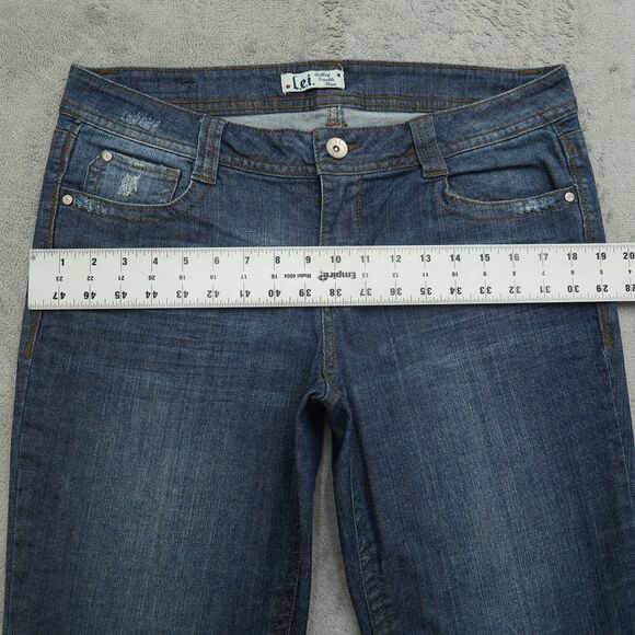 L.e.i. Jeans Junior's Size 13L Blue Mid-Rise Ashley Trouble Flare 31.5" Inseam - Picture 8 of 16